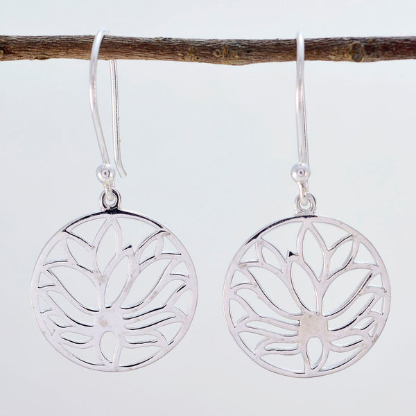 Plain-German-Clara-plain-Dangle-Gray-925-Sterling-Silver-Earring