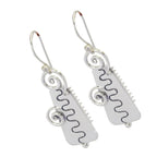 Plain-Korean-Florencia-plain-Dangle-Gray-925-Silver-Earring