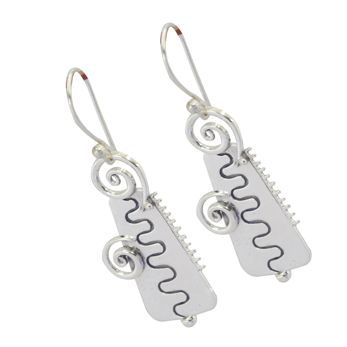 Plain-Korean-Florencia-plain-Dangle-Gray-925-Silver-Earring