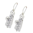 Plain-Korean-Florencia-plain-Dangle-Gray-925-Silver-Earring