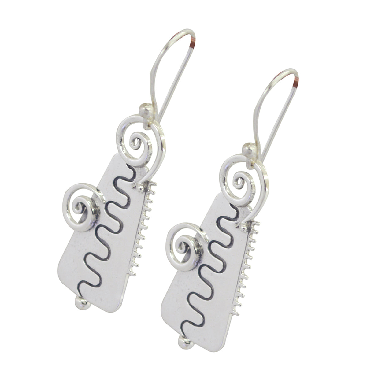 Plain-Korean-Florencia-plain-Dangle-Gray-925-Silver-Earring