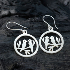 Plain-Japanese-Gabriela-plain-Dangle-Gray-925-Sterling-Silver-Earring