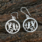 Plain-Japanese-Gabriela-plain-Dangle-Gray-925-Sterling-Silver-Earring