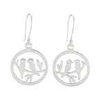 Plain-Japanese-Gabriela-plain-Dangle-Gray-925-Sterling-Silver-Earring