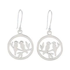 Plain-Japanese-Gabriela-plain-Dangle-Gray-925-Sterling-Silver-Earring