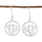 Plain-Japanese-Gabriela-plain-Dangle-Gray-925-Sterling-Silver-Earring