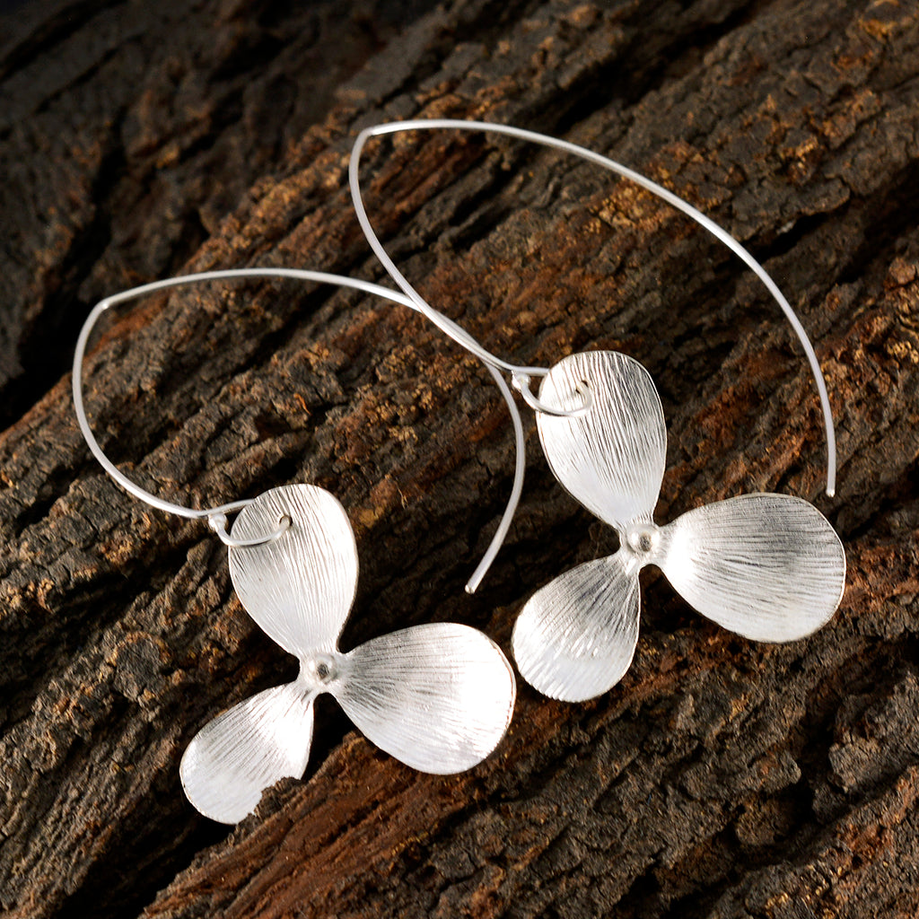 Plain-Italian-Isadora-plain-Dangle-Gray-Sterling-Silver-Earring
