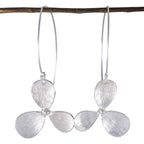 Plain-Italian-Isadora-plain-Dangle-Gray-Sterling-Silver-Earring