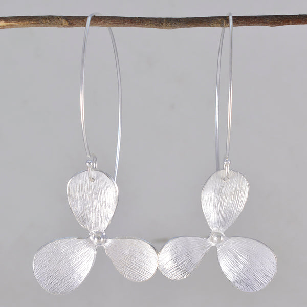 Plain-Italian-Isadora-plain-Dangle-Gray-Sterling-Silver-Earring