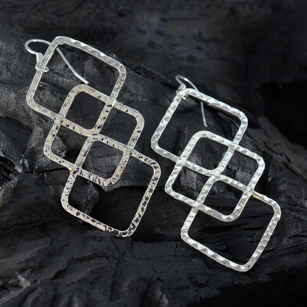 Plain-Middle-Eastern-Ivana-plain-Dangle-Gray-925-Silver-Earring