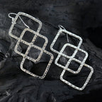 Plain-Middle-Eastern-Ivana-plain-Dangle-Gray-925-Silver-Earring