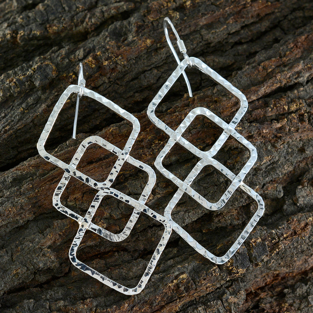 Plain-Middle-Eastern-Ivana-plain-Dangle-Gray-925-Silver-Earring