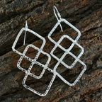 Plain-Middle-Eastern-Ivana-plain-Dangle-Gray-925-Silver-Earring