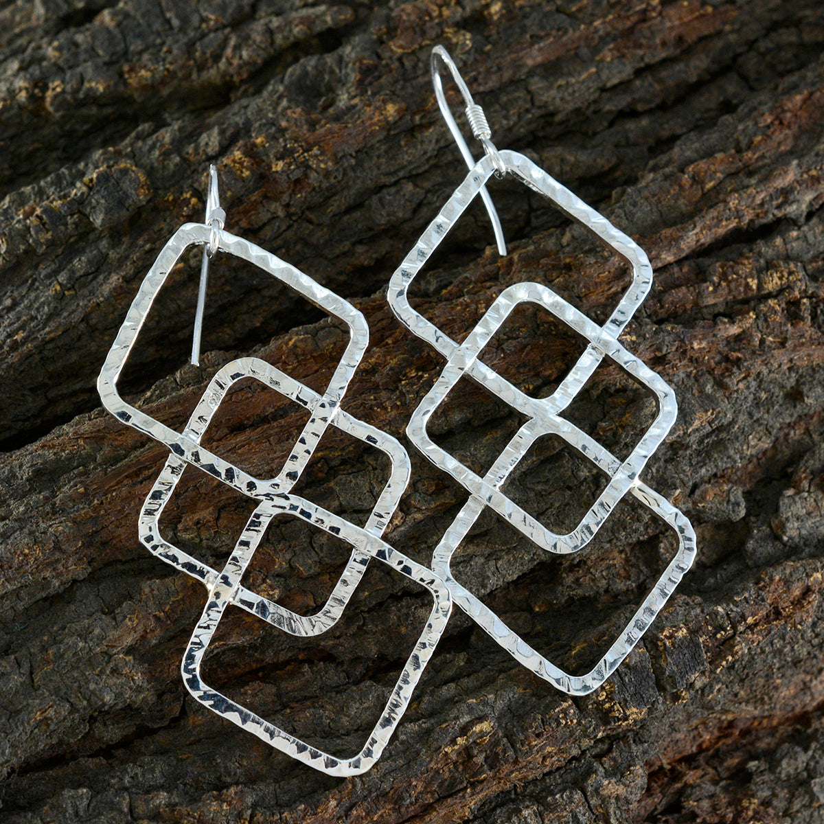 Plain-Middle-Eastern-Ivana-plain-Dangle-Gray-925-Silver-Earring