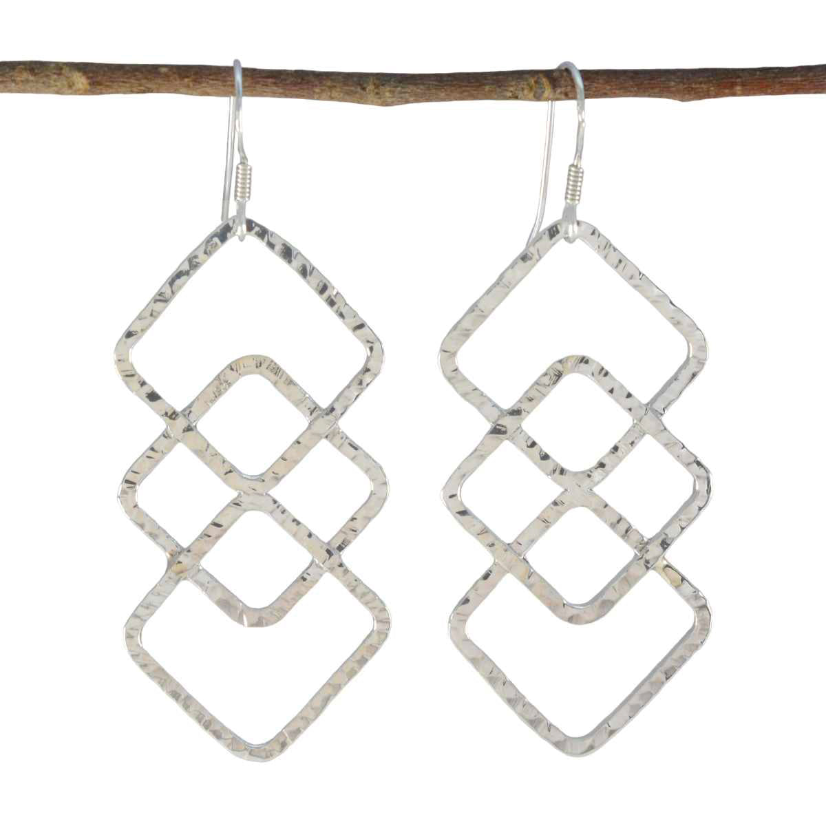 Plain-Middle-Eastern-Ivana-plain-Dangle-Gray-925-Silver-Earring Главное изображение товара