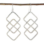 Plain-Middle-Eastern-Ivana-plain-Dangle-Gray-925-Silver-Earring