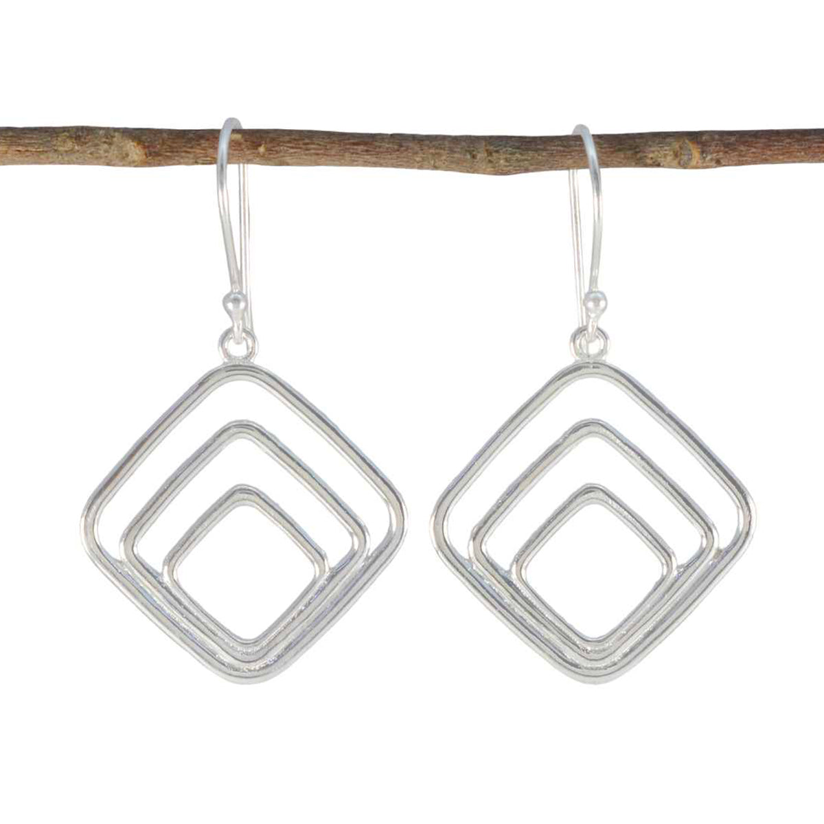 Plain-Mexican-Joaquina-plain-Dangle-Gray-92.5-Silver-Earring Main image