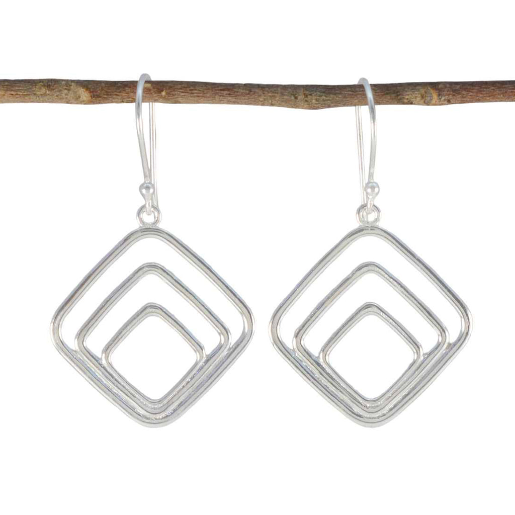 Plain-Mexican-Joaquina-plain-Dangle-Gray-92.5-Silver-Earring