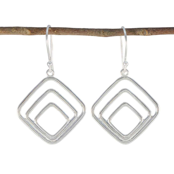 Plain-Mexican-Joaquina-plain-Dangle-Gray-92.5-Silver-Earring