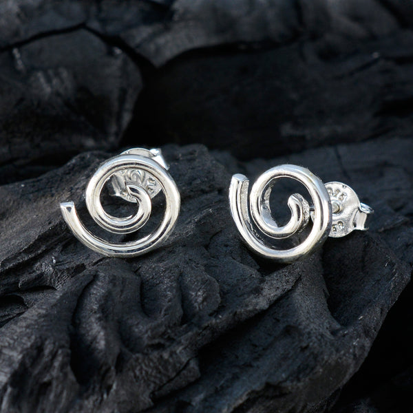 Plain-Spanish-Julieta-plain-Stud-Gray-Sterling-Silver-Earring