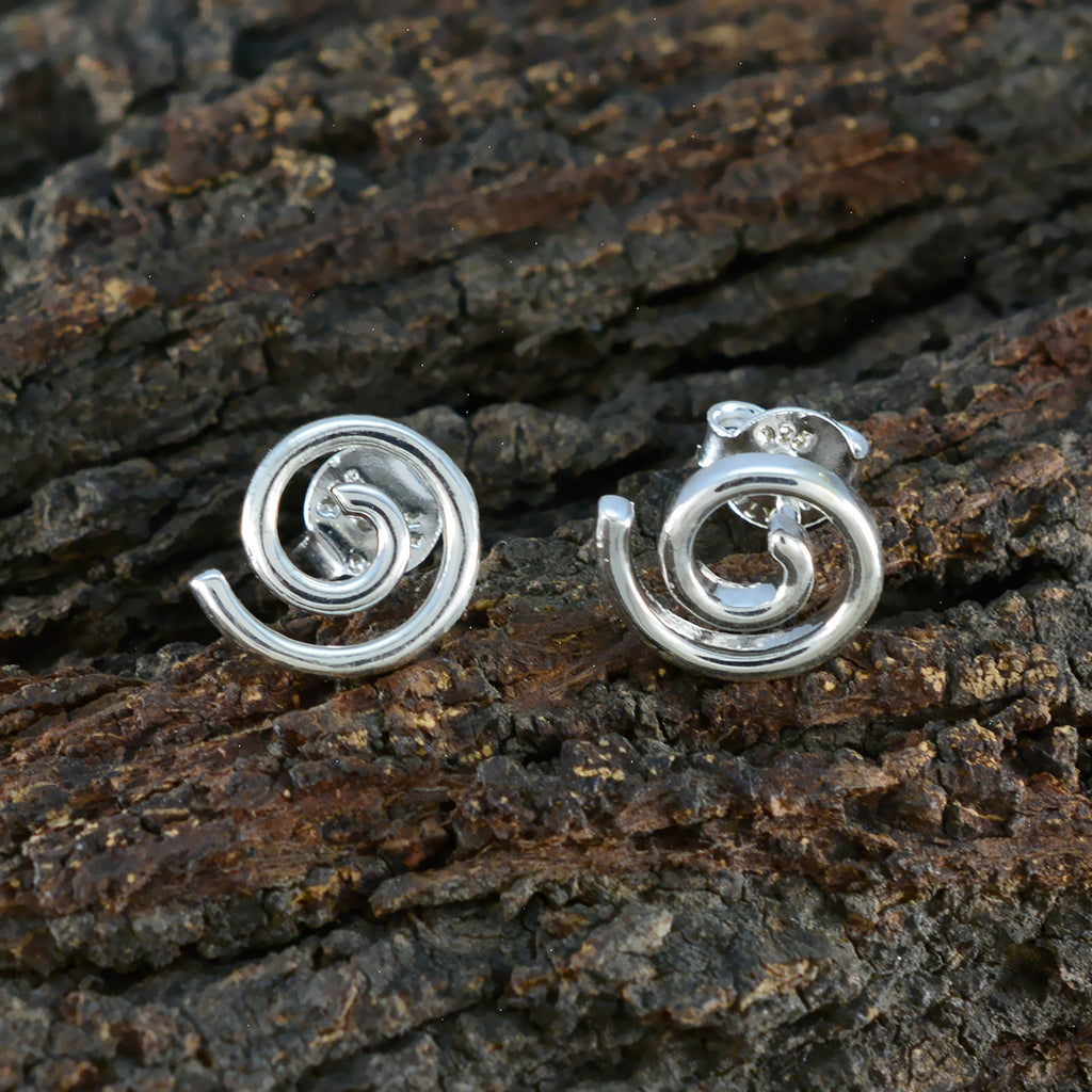 Plain-Spanish-Julieta-plain-Stud-Gray-Sterling-Silver-Earring