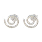 Plain-Spanish-Julieta-plain-Stud-Gray-Sterling-Silver-Earring