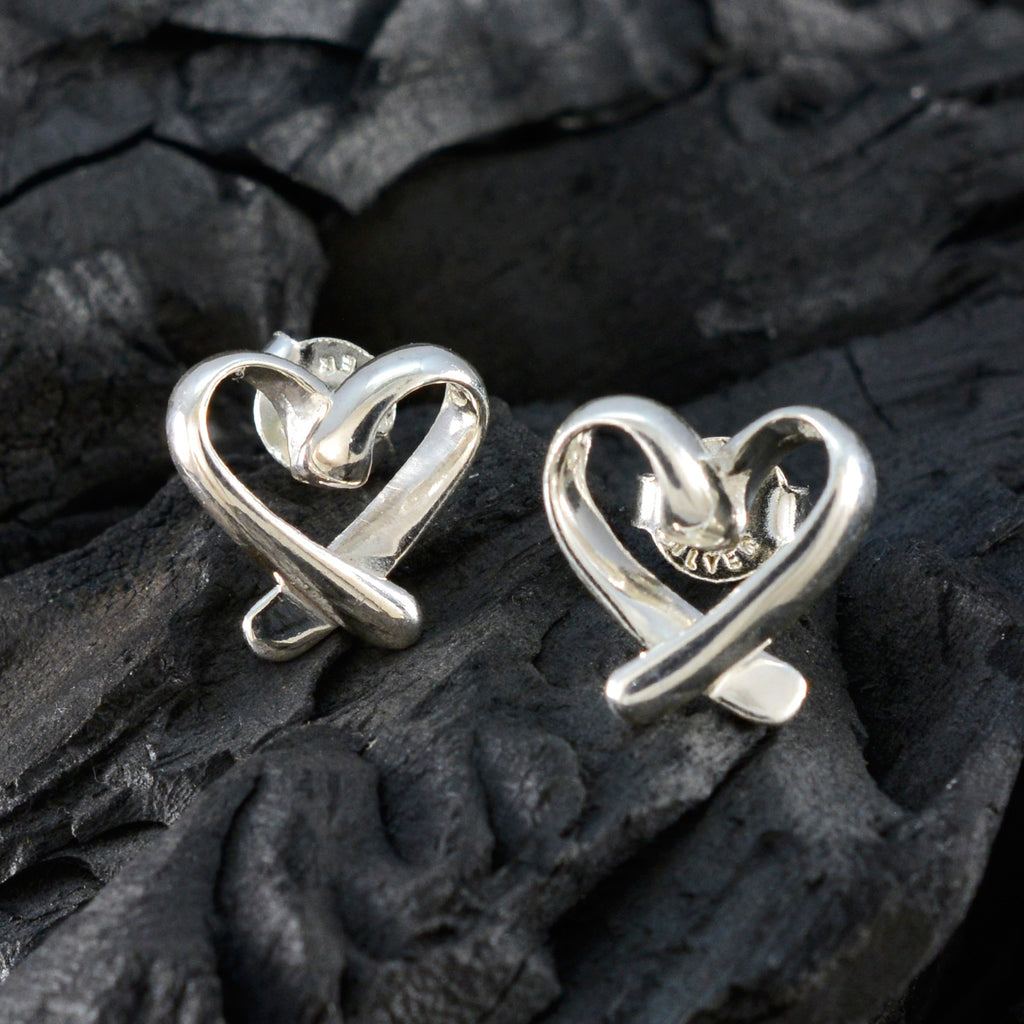 Plain-African-Lucia-plain-Stud-Gray-Silver-Earring