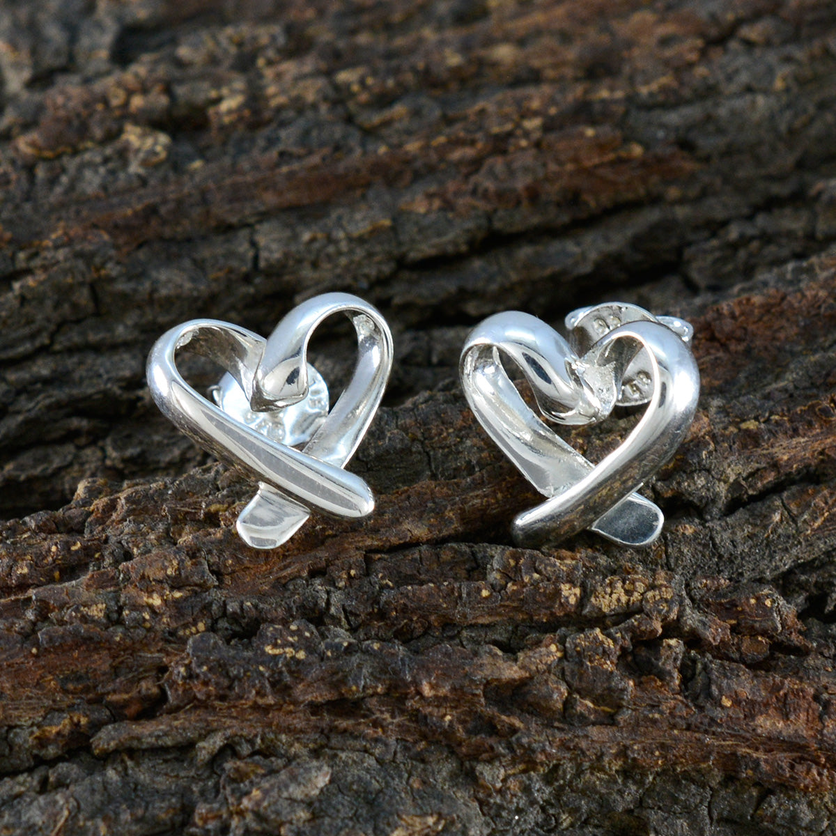 Plain-African-Lucia-plain-Stud-Gray-Silver-Earring