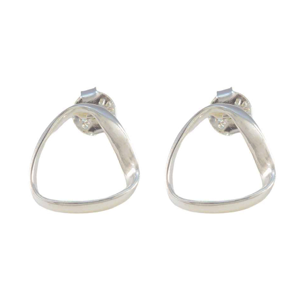 Plain-Moroccan-María-plain-Stud-Gray-925-Silver-Earring