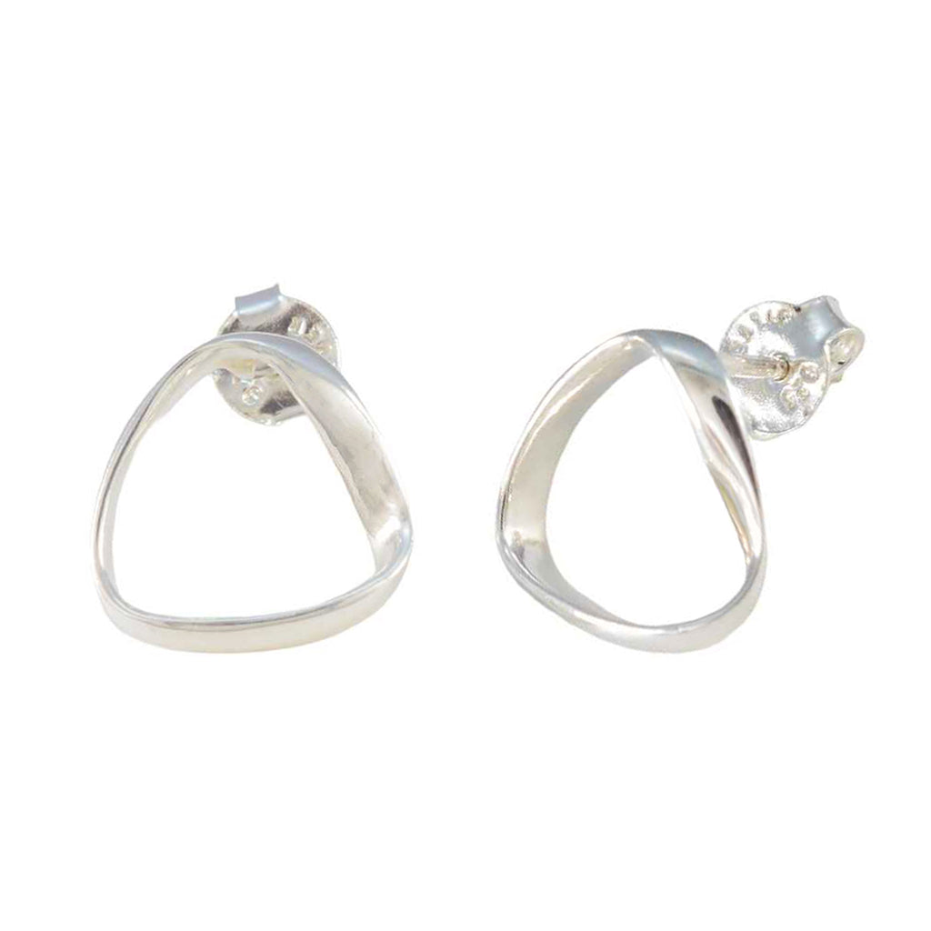 Plain-Moroccan-María-plain-Stud-Gray-925-Silver-Earring