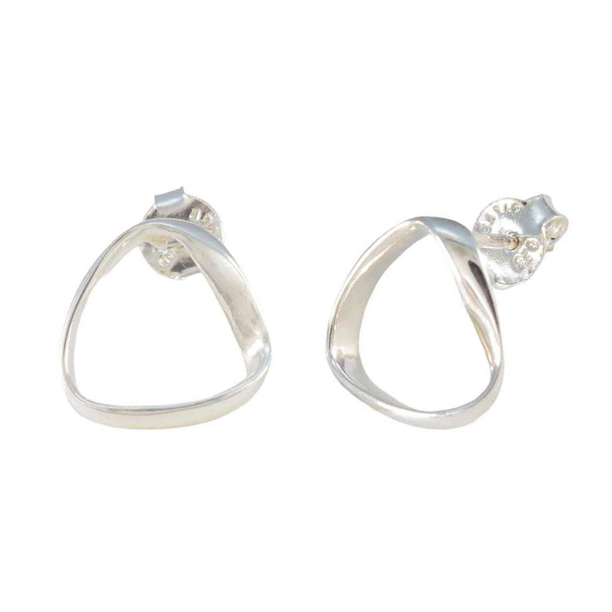 Plain-Moroccan-María-plain-Stud-Gray-925-Silver-Earring