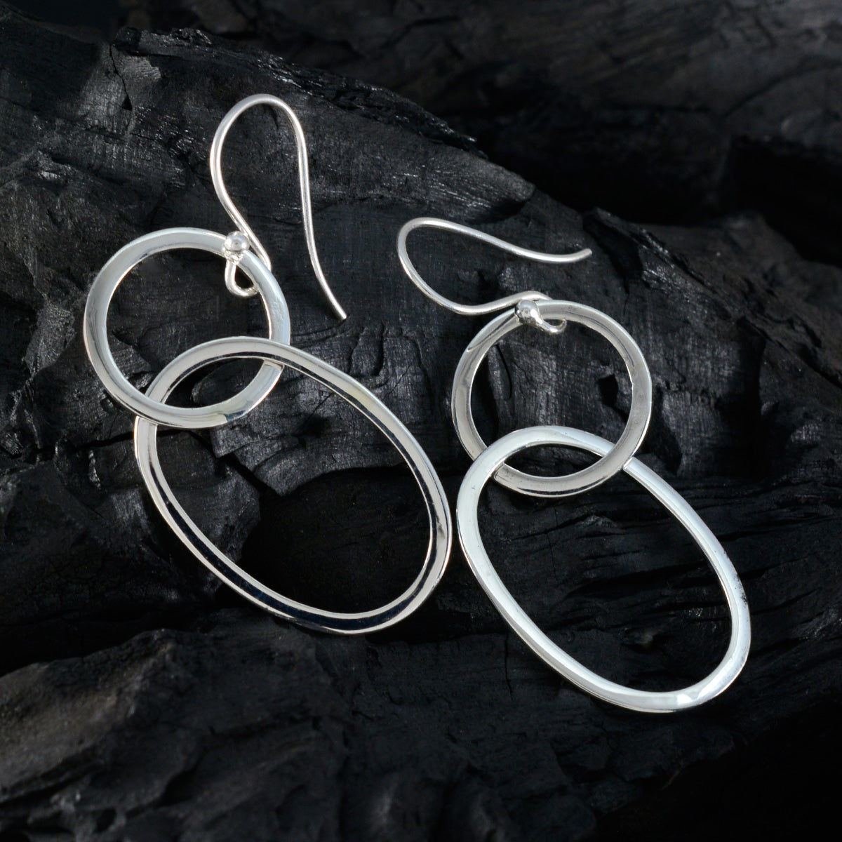 Plain-Japanese-Natalia-plain-Dangle-Gray-Sterling-Silver-Earring