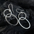 Plain-Japanese-Natalia-plain-Dangle-Gray-Sterling-Silver-Earring
