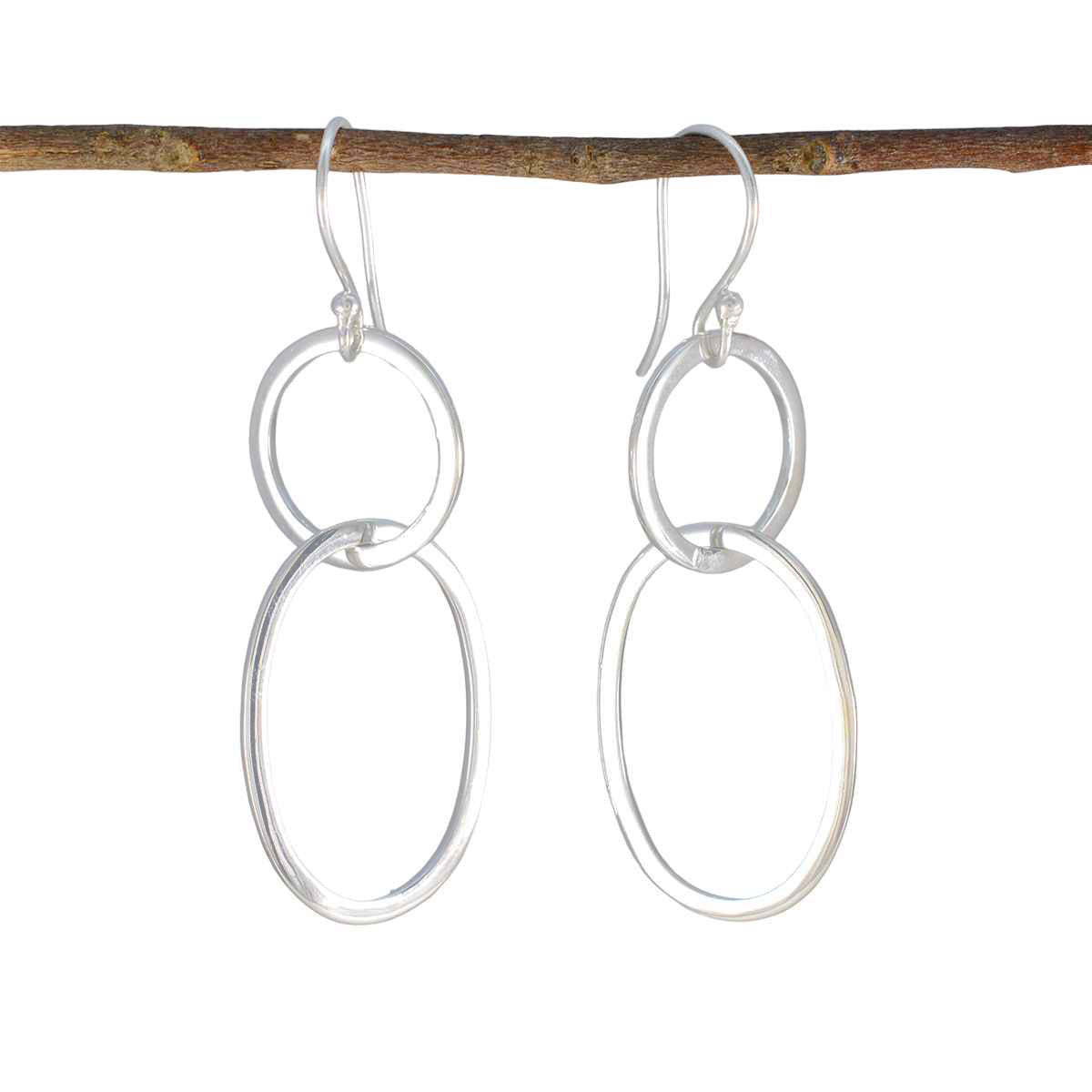 Plain-Japanese-Natalia-plain-Dangle-Gray-Sterling-Silver-Earring メイン画像