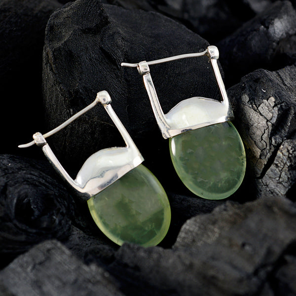 Prehnite-Middle-Eastern-Victoria-Solitaire-Stud-Green-Silver-Earring