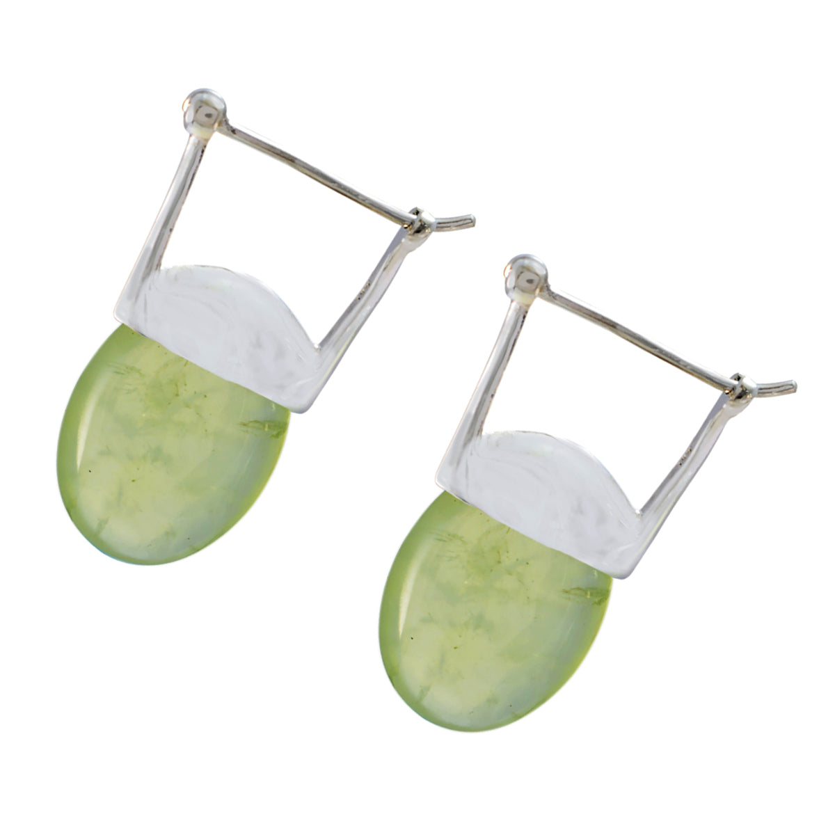 Prehnite-Middle-Eastern-Victoria-Solitaire-Stud-Green-Silver-Earring