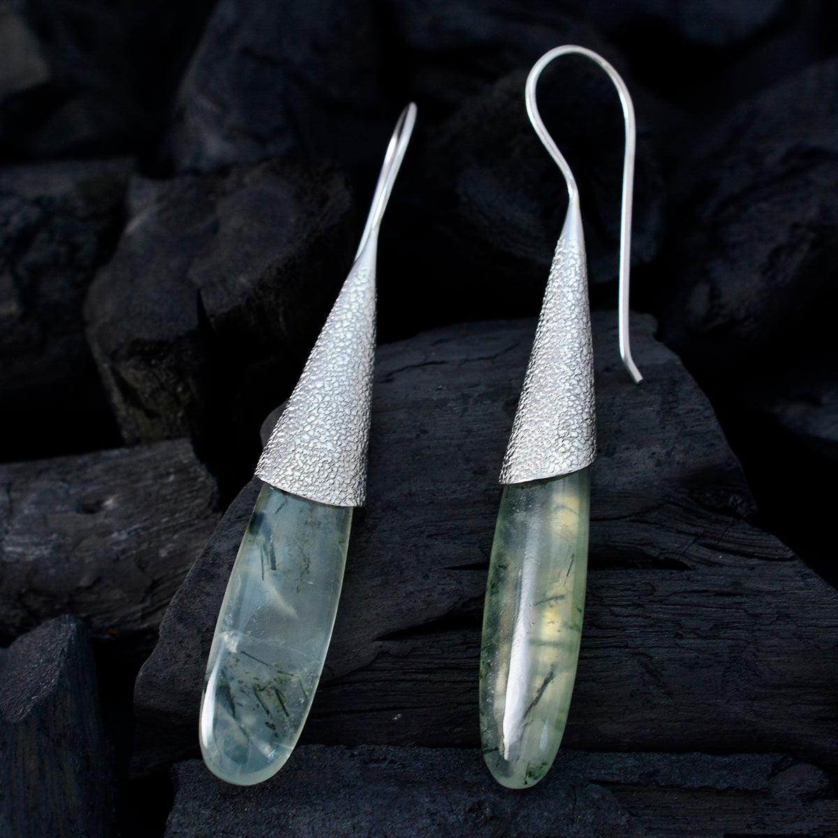 Prehnite-Middle-Eastern-Rina-Solitaire-Dangle-Green-Silver-Earring
