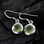 Prehnite-Korean-Chen-Solitaire-Dangle-Green-Silver-Earring