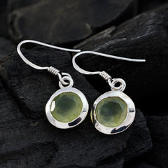 Prehnite-Korean-Chen-Solitaire-Dangle-Green-Silver-Earring