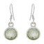 Prehnite-Korean-Chen-Solitaire-Dangle-Green-Silver-Earring