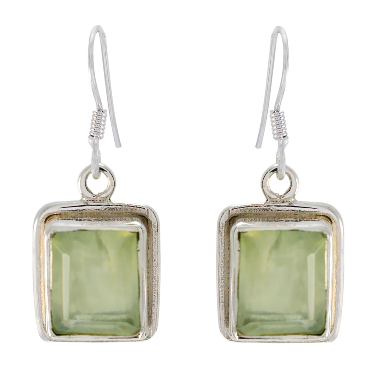 Prehnite-Japanese-Emi-Solitaire-Dangle-Green-Sterling-Silver-Earring メイン画像