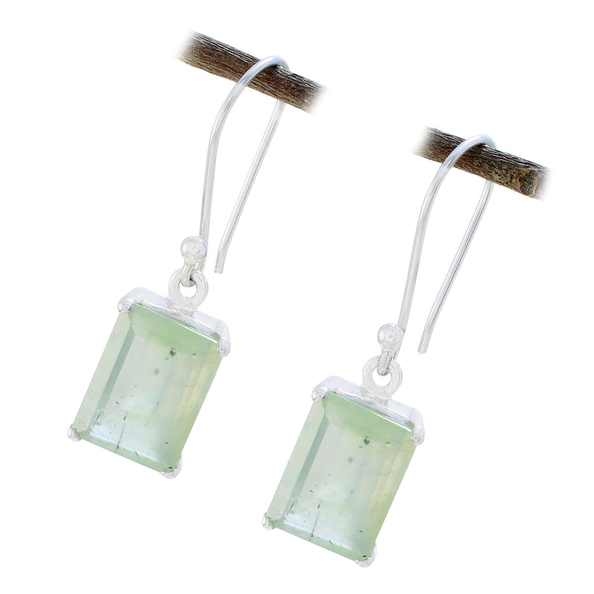 Prehnite-Turkish-Eun-ji-Solitaire-Dangle-Green-925-Silver-Earring