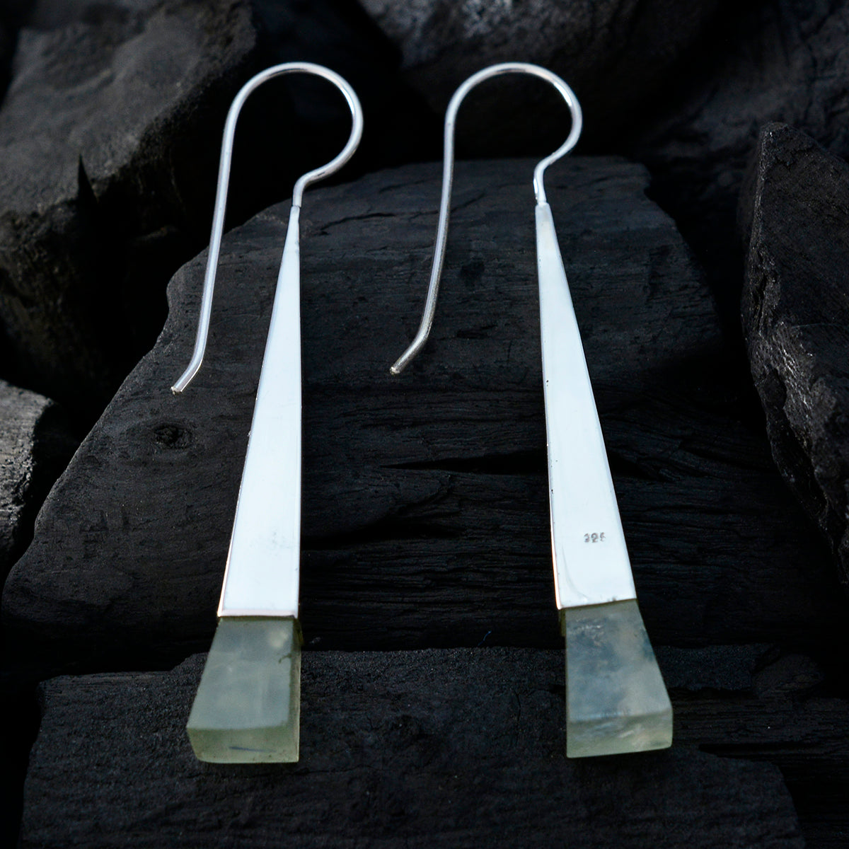 Prehnite-Japanese-Ayaka-Solitaire-Dangle-Green-92.5-Silver-Earring