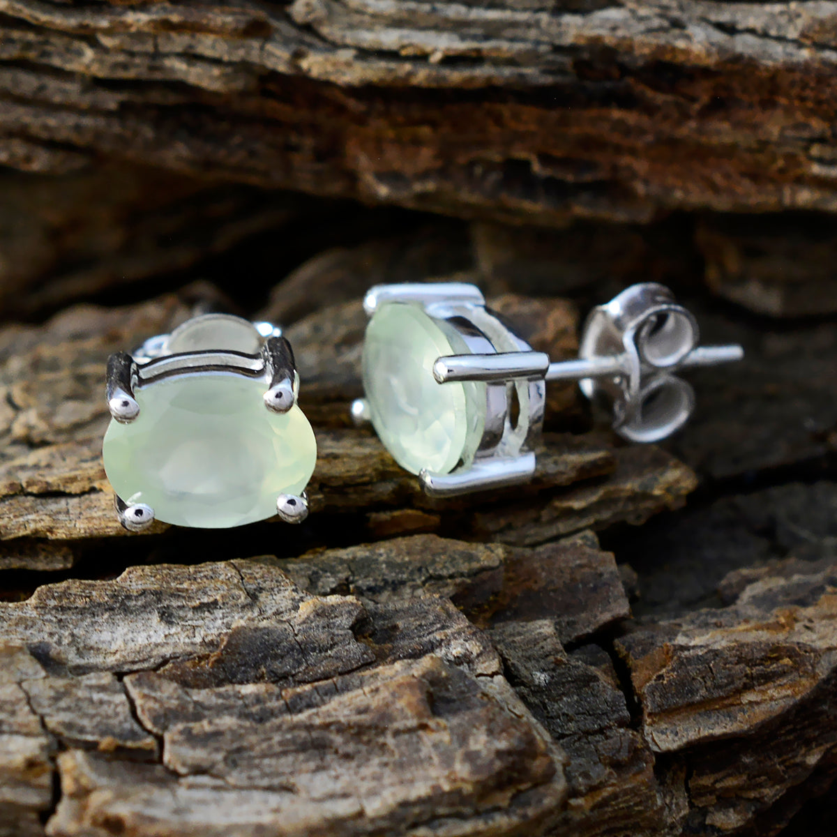 Prehnite-Italian-Alice-Solitaire-Stud-Green-92.5-Silver-Earring