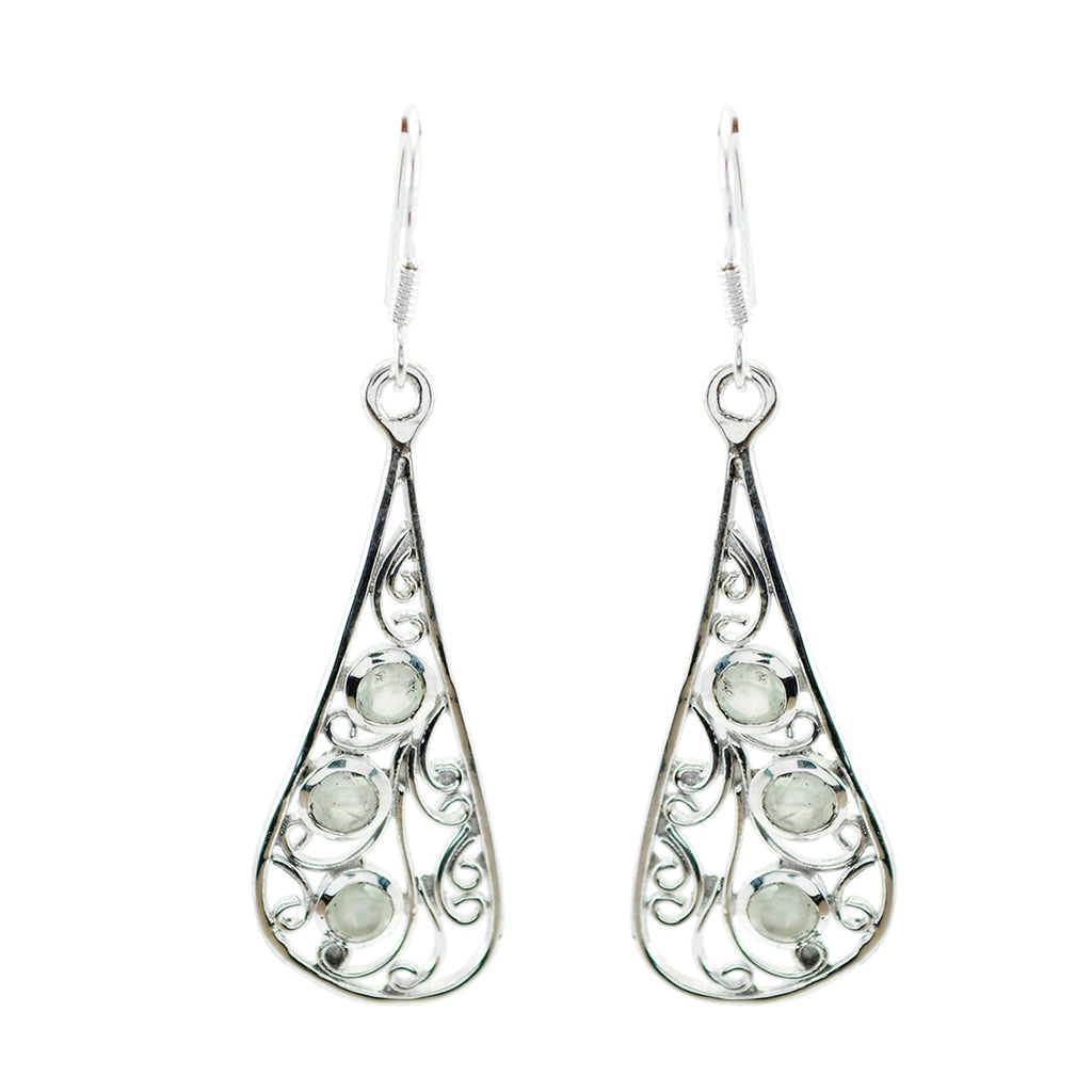 Prehnite-Australian-Sofía-multiple-Dangle-Green-Silver-Earring