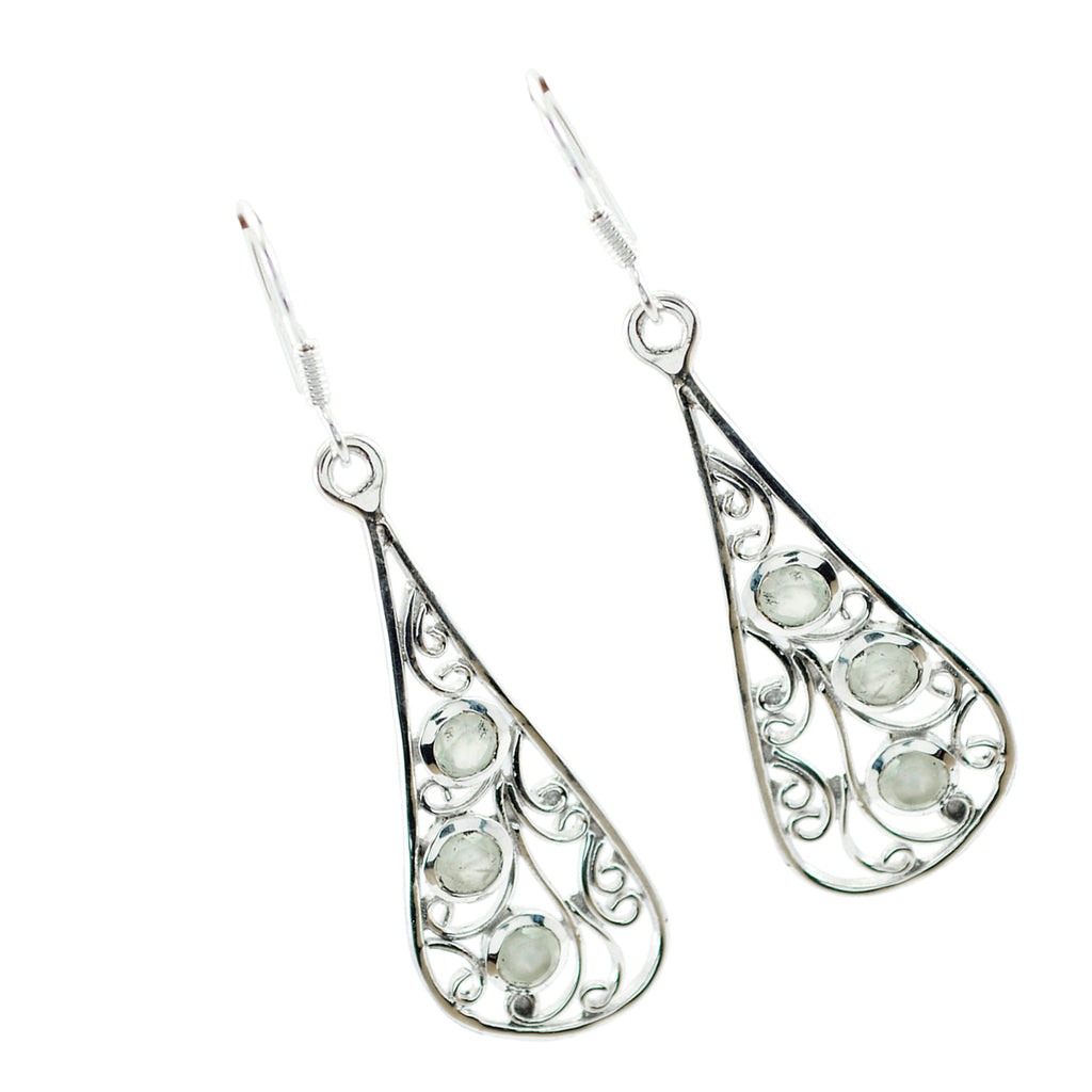 Prehnite-Australian-Sofía-multiple-Dangle-Green-Silver-Earring
