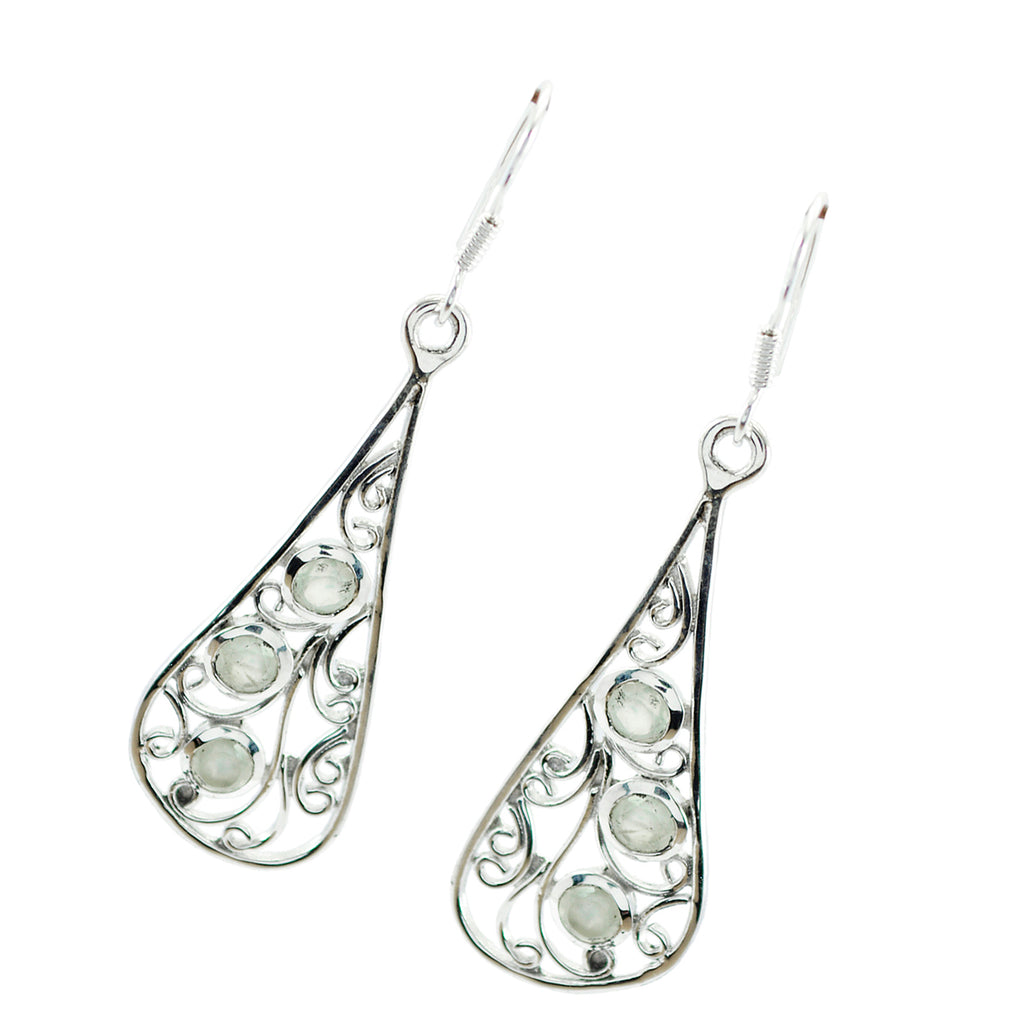 Prehnite-Australian-Sofía-multiple-Dangle-Green-Silver-Earring