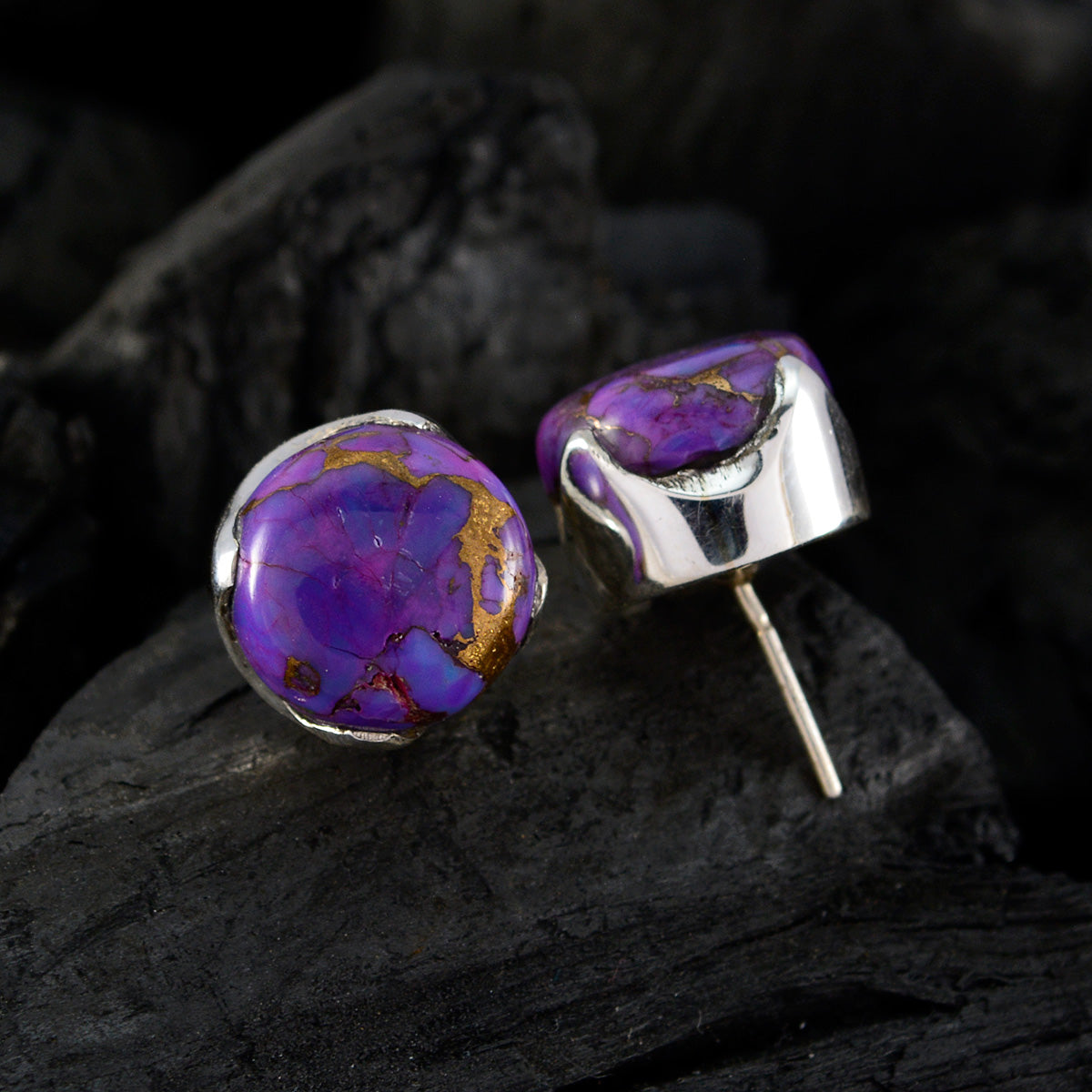 Turquoise-Latin-American-Wen-Solitaire-Stud-Blue-Sterling-Silver-Earring