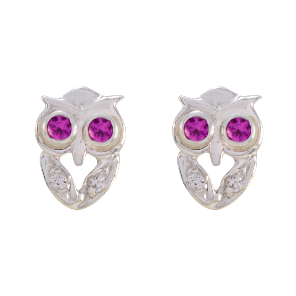 Ruby-CZ-Australian-Harper-multiple-Stud-Pink-925-Sterling-Silver-Earring