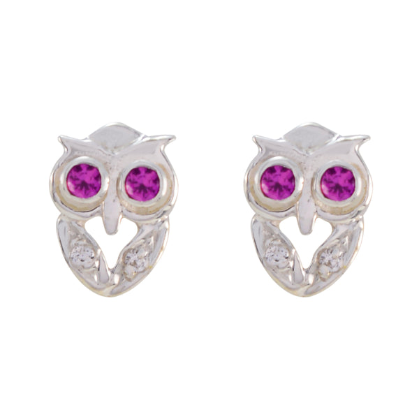 Ruby-CZ-Australian-Harper-multiple-Stud-Pink-925-Sterling-Silver-Earring